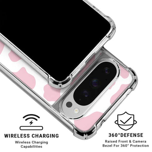 Pink Cow Print Google Pixel 10 Pro XL Clear Case